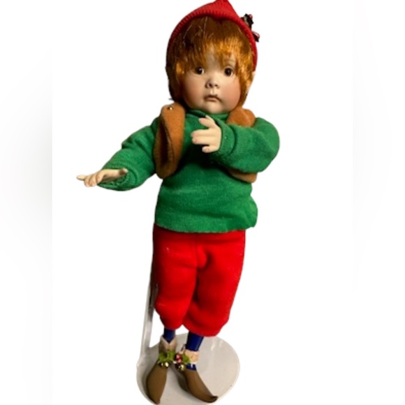 Vtg 1997 PATRICIA ROSE CHRISTMAS ELF TAILOR DOLL SANTA'S HELPER 9" Figure - Picture 1 of 3